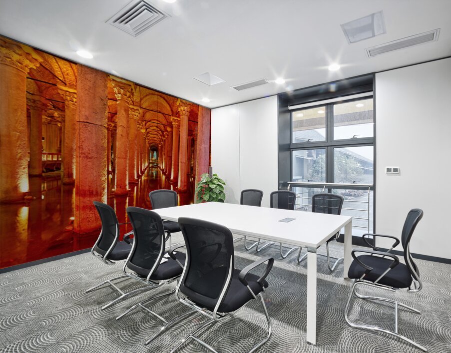 Explore Basilica Cistern at night with reflected lights Wall Printing