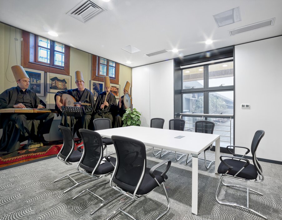Dervishes perform in Istanbul at a Sufi event Wall Printing