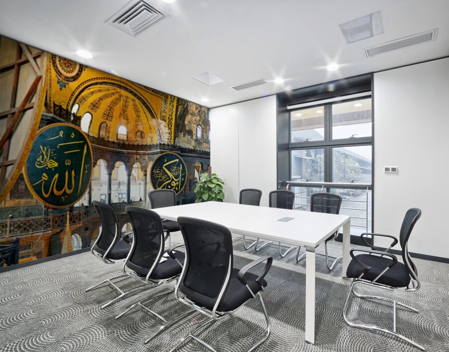View from interior of Hagia Sophia Grand Mosque in Istanbul Wall Printing