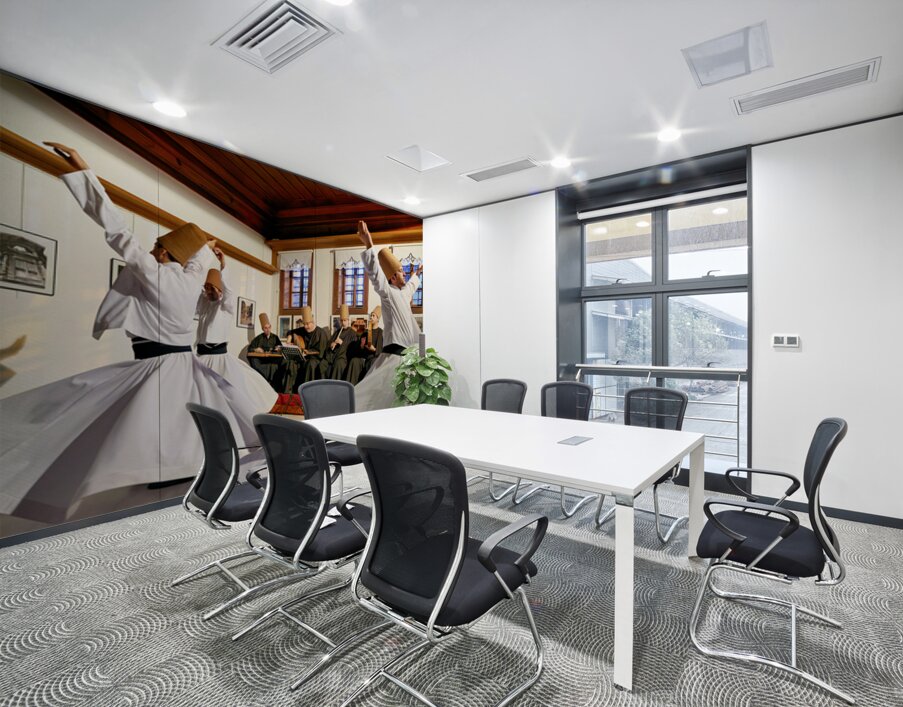 Whirling dervishes perform in Istanbul during sufi ceremony Wall Printing