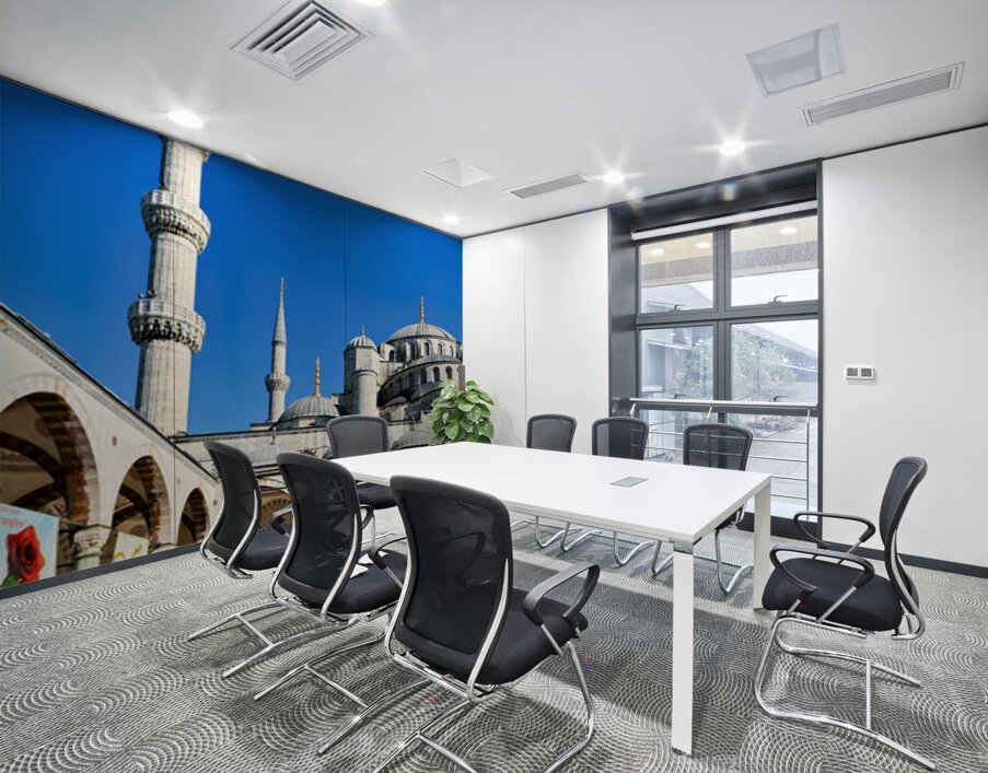 Visit to Blue Mosque in Istanbul on a sunny day Wall Printing