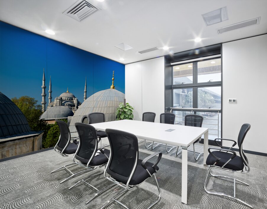 Blue Mosque domes under clear sky in Istanbul Wall Printing