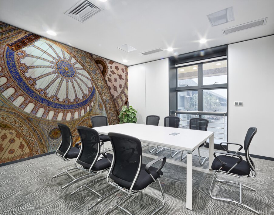 Beautiful view of the interior of the Blue Mosque in Istanbul Wall Printing