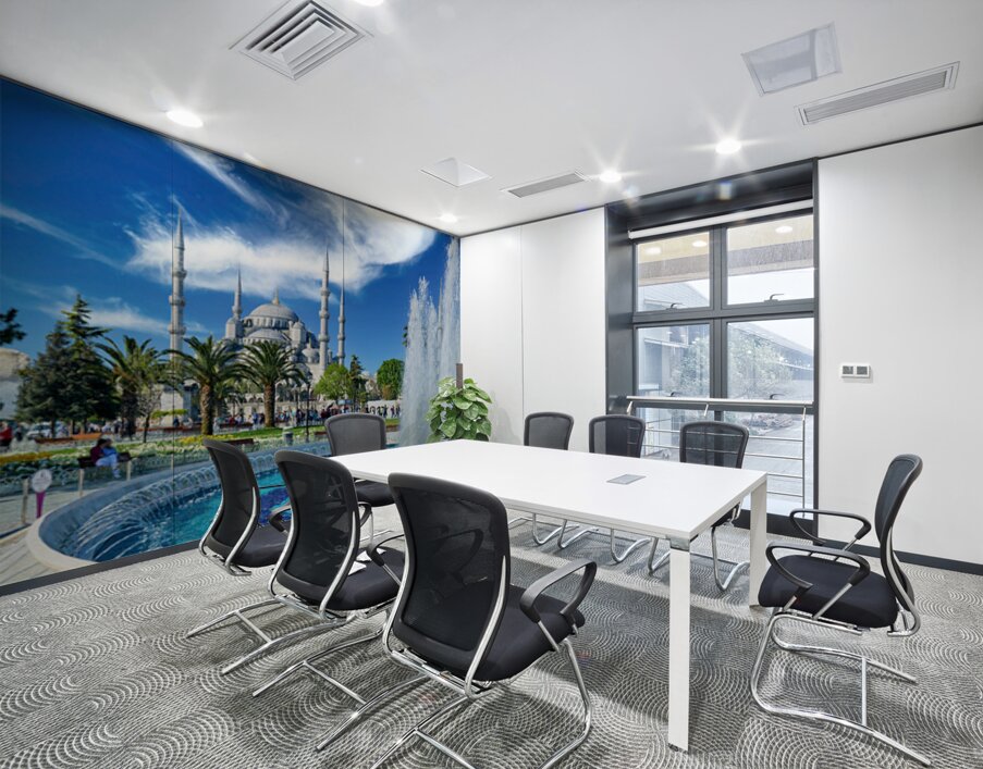 Visit to the Blue Mosque in Istanbul Turkey on a clear day Wall Printing