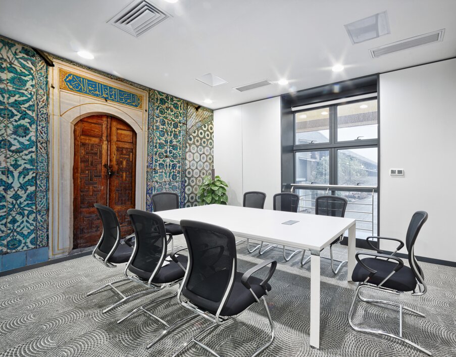 Exploring the tiled walls and wooden door at Topkapi Palace Wall Printing