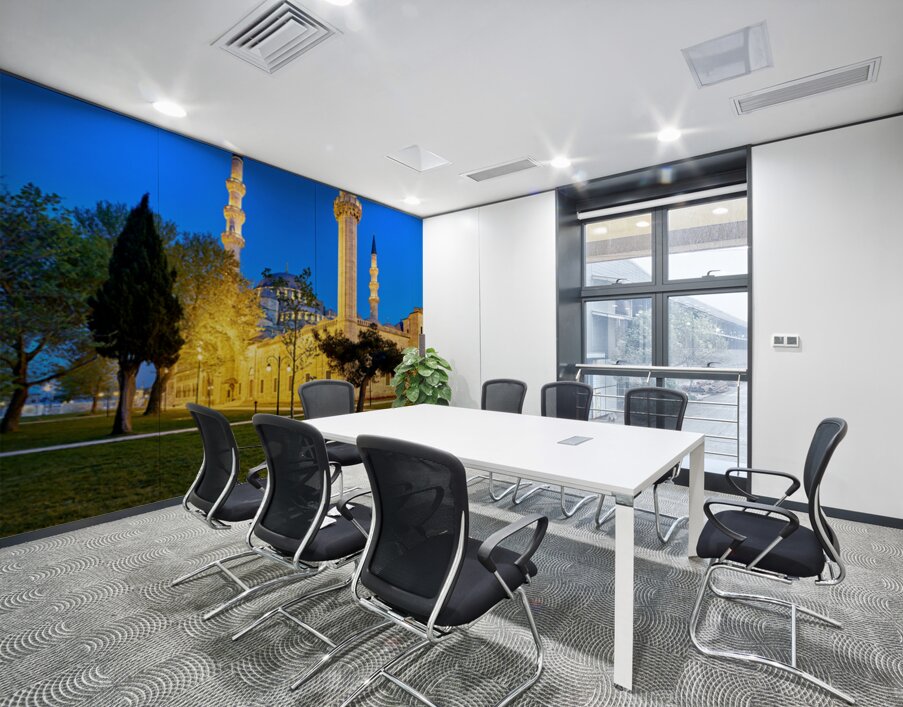 Night view of Suleymaniye Mosque in Istanbul Turkey Wall Printing