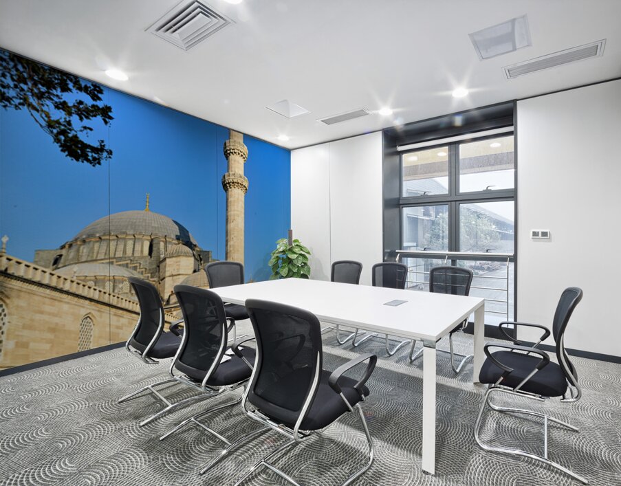 Suleymaniye Mosque in Istanbul under clear blue sky Wall Printing