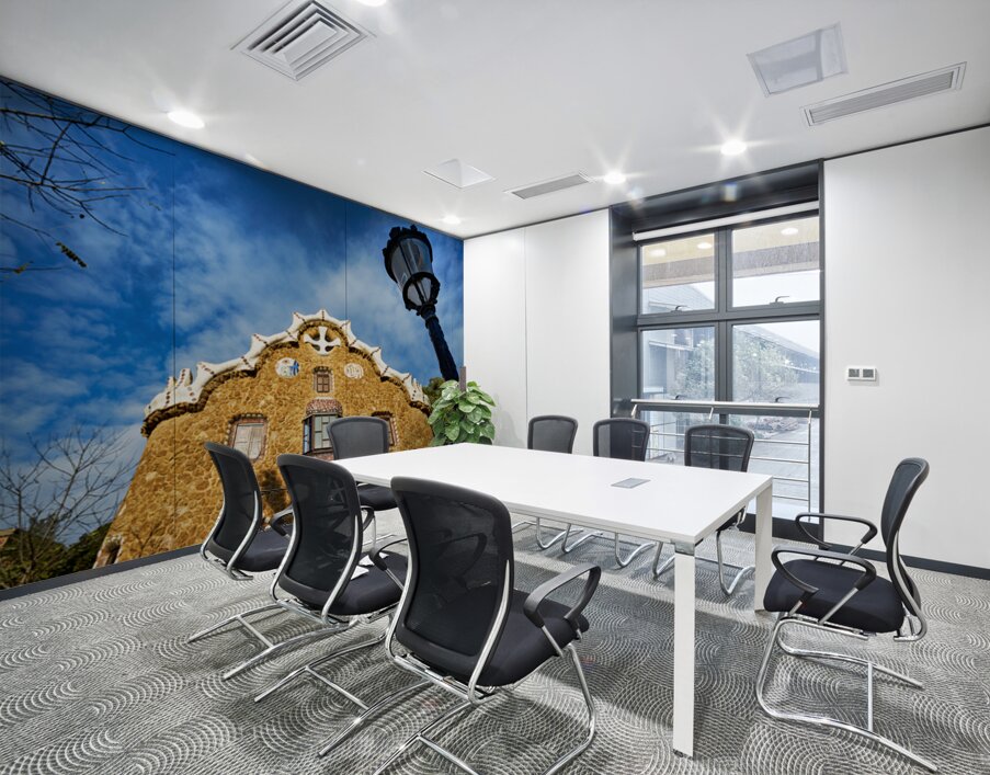 Gable of the fairytale house in park guell barcelona Wall Printing