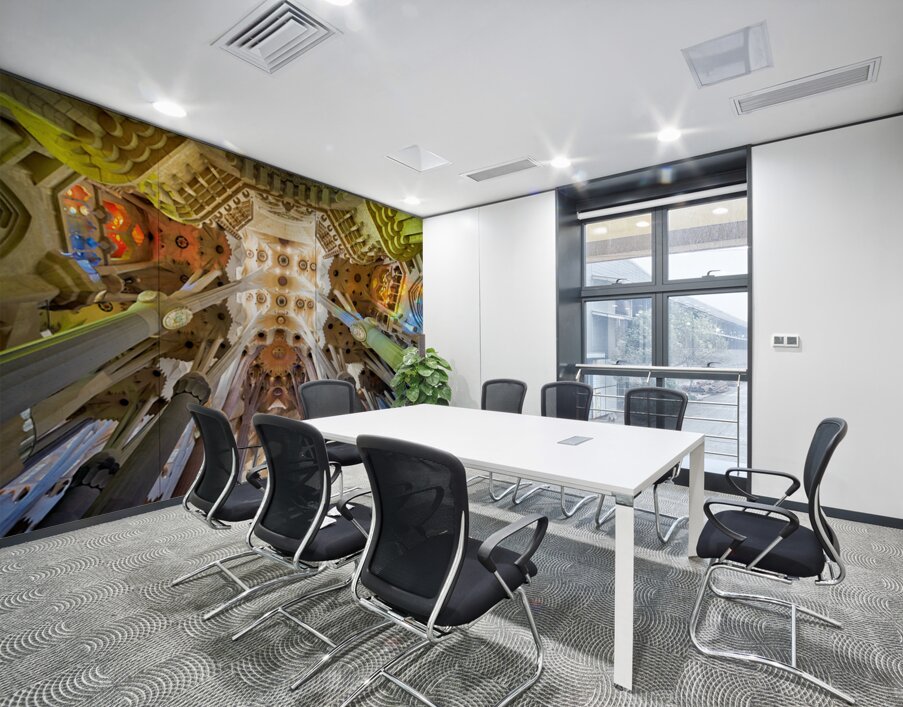 Interior view of Basílica de la Sagrada Familia in Barcelona Wall Printing