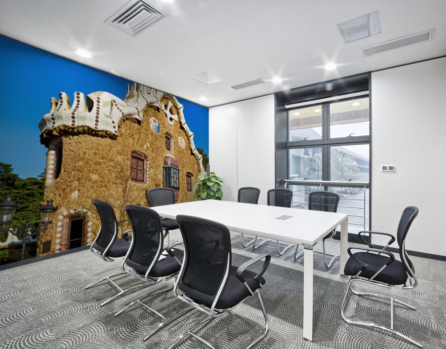 Exploring the fairytale house in Park Guell Barcelona Wall Printing