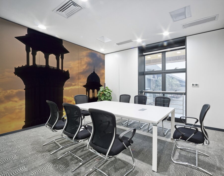 Badshahi mosque towers at sunset in Lahore Wall Printing