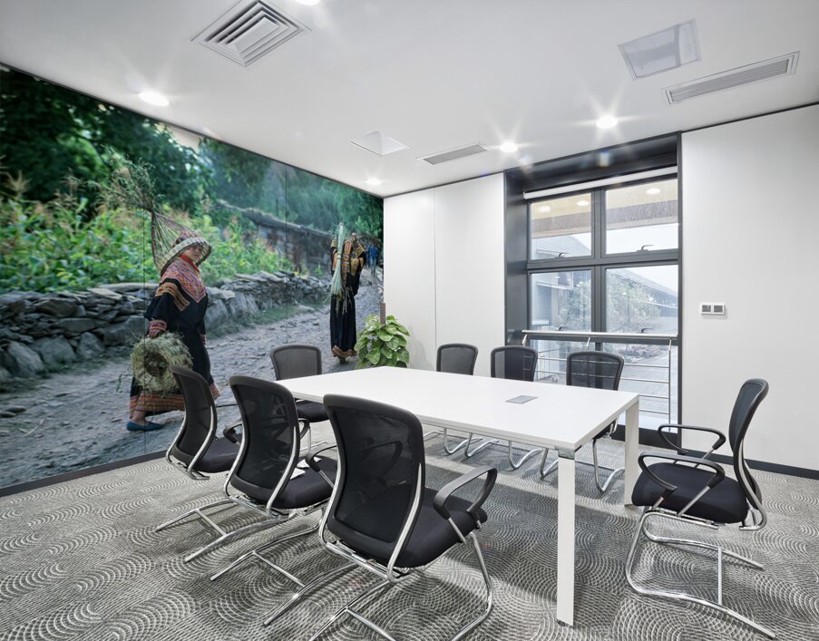 Women working in Bumburet Valley Kalash village Wall Printing