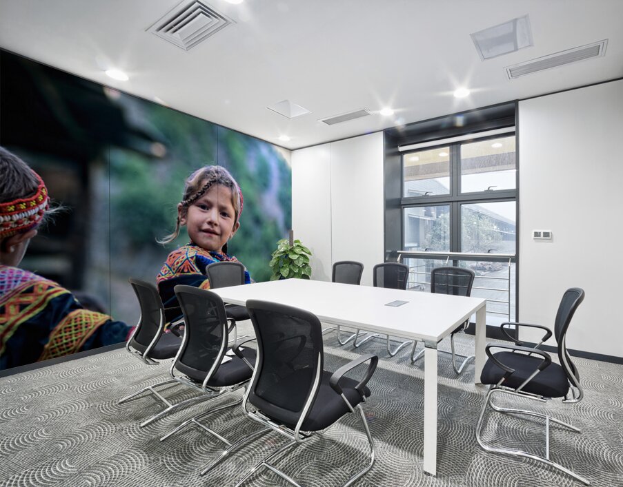 Kids enjoying life in Kalash village Bumburet Valley Wall Printing