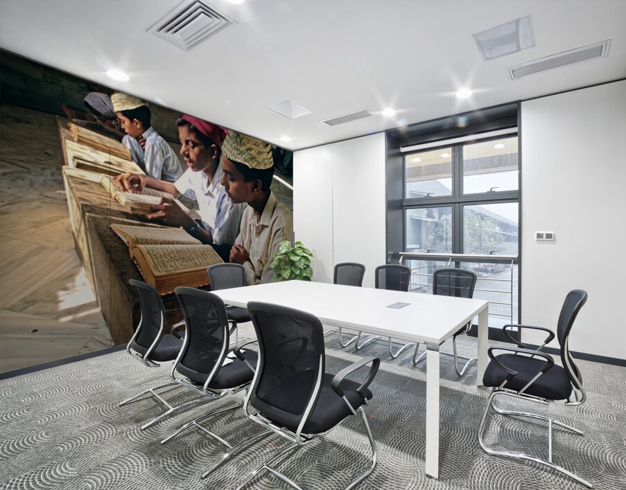 Students study in Quranic school madrasa in Pakistan Wall Printing