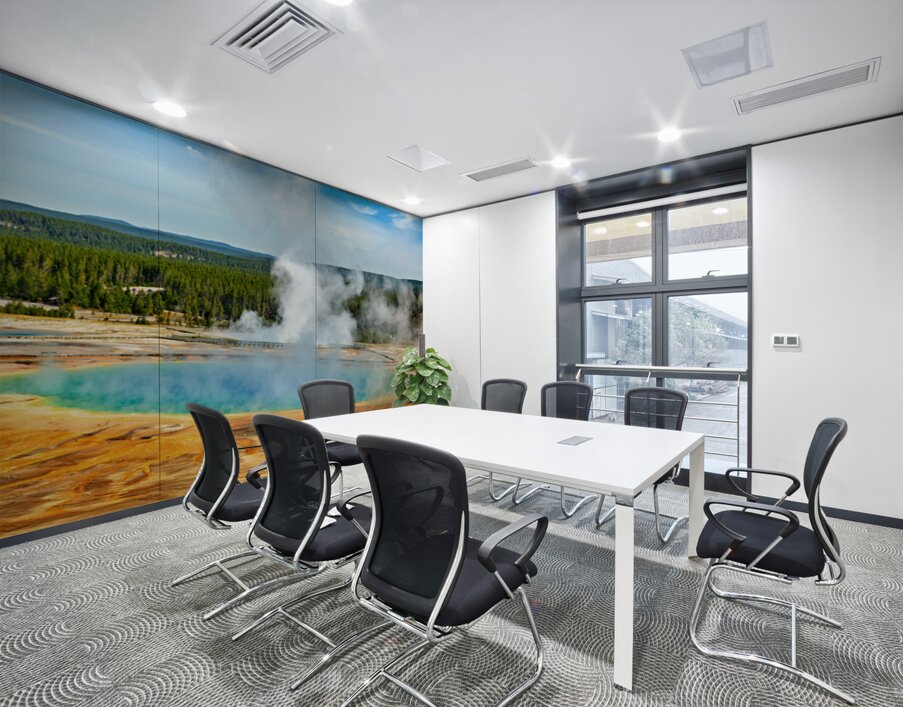 Exploring grand prismatic spring in yellowstone national park Wall Printing