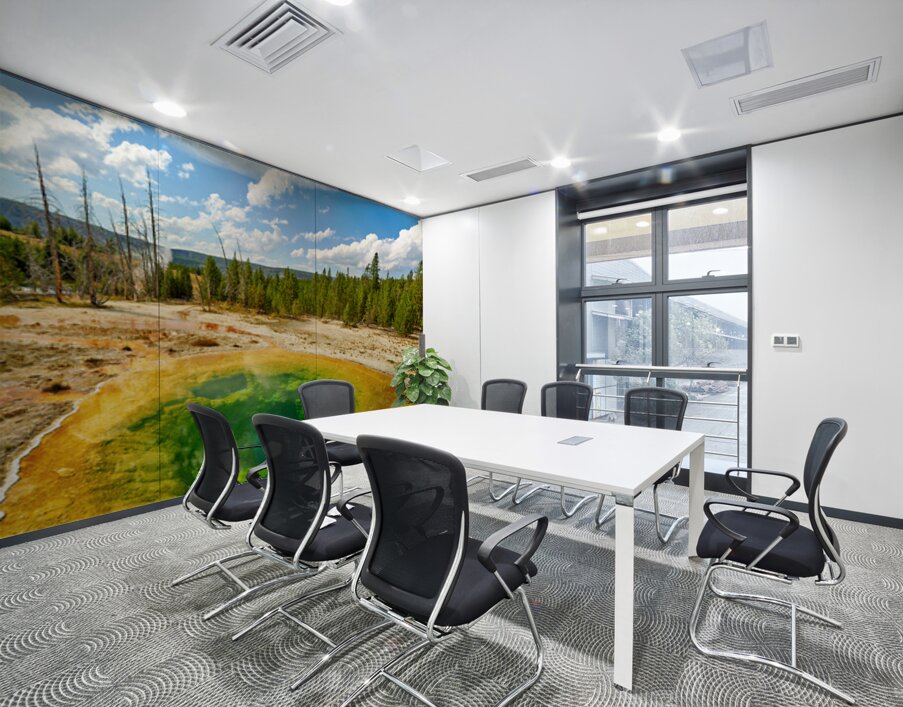 Morning Glory Pool shows colors at Yellowstone National Park Wall Printing
