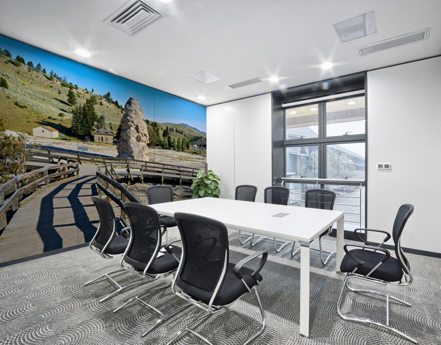 Exploring liberty cap in yellowstone national park usa Wall Printing