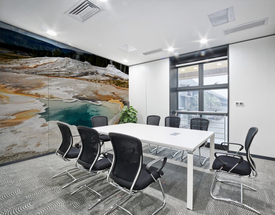 Heart Spring in Yellowstone National Park with blue water Wall Printing