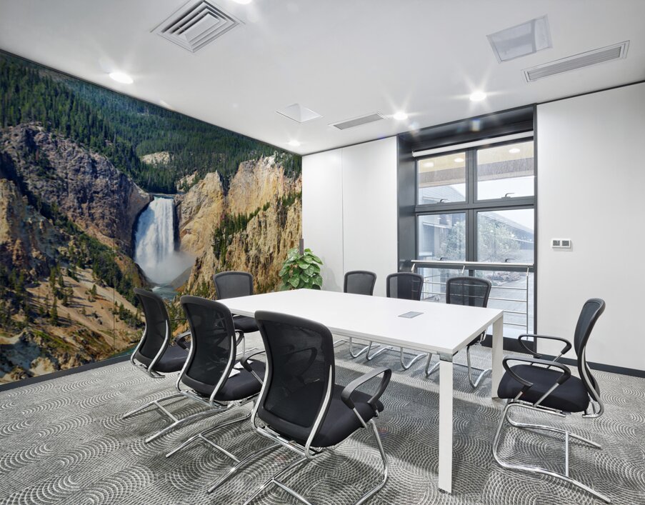 Grand Canyon of Yellowstone: waterfall and cliffs Wall Printing