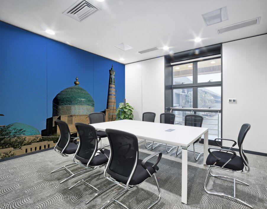 Khiva towers and domes show vibrant architecture in Uzbekistan Wall Printing