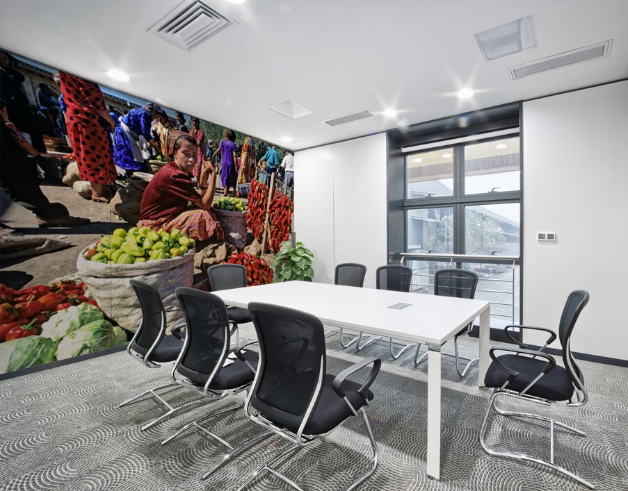 Market scene in Khiva with local produce and vendors Wall Printing