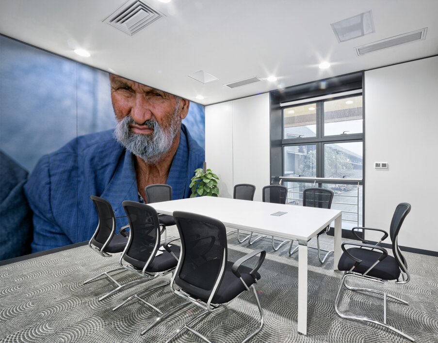 Elderly man in Bukhara Uzbekistan engages in local culture Wall Printing