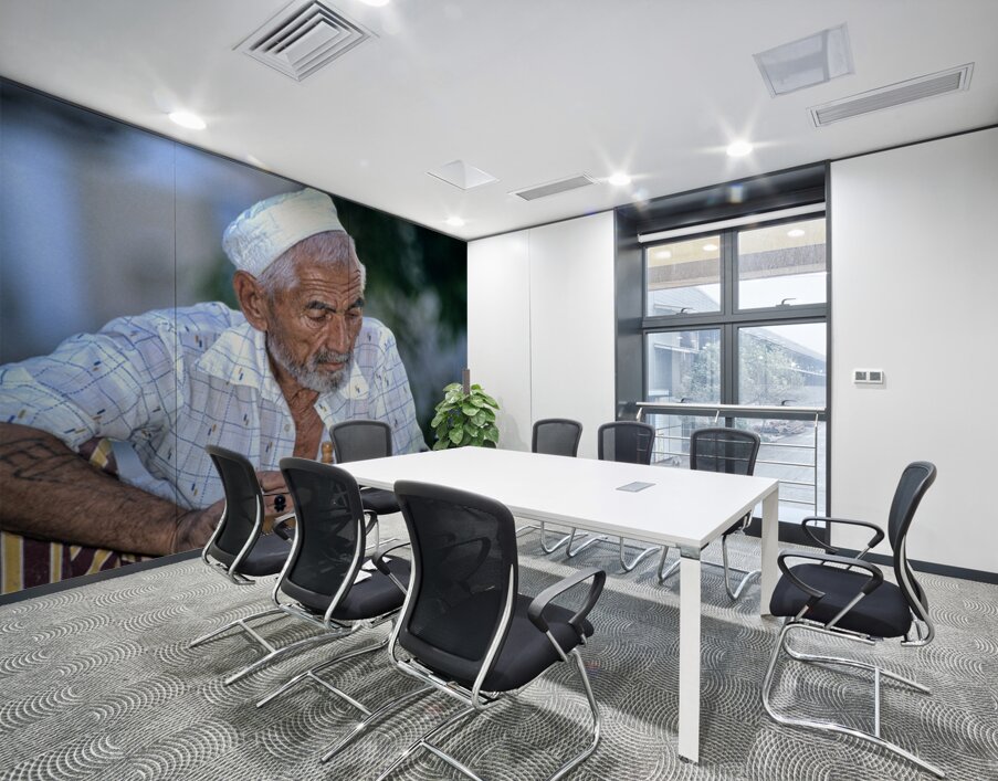Elderly man plays chess in Bukhara Uzbekistan Wall Printing