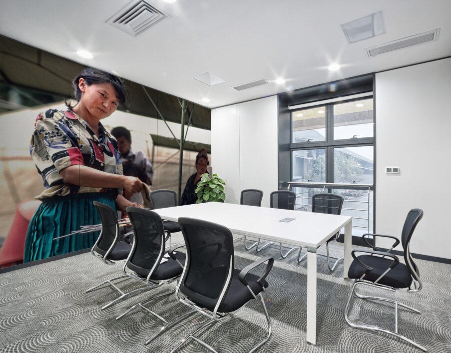 Street food vendors serve meat skewers in Samarkand Uzbekistan Wall Printing