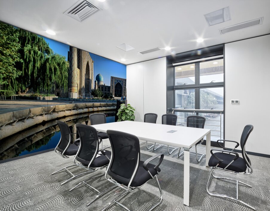 Samarkand reflects on a calm day in Uzbekistan Wall Printing