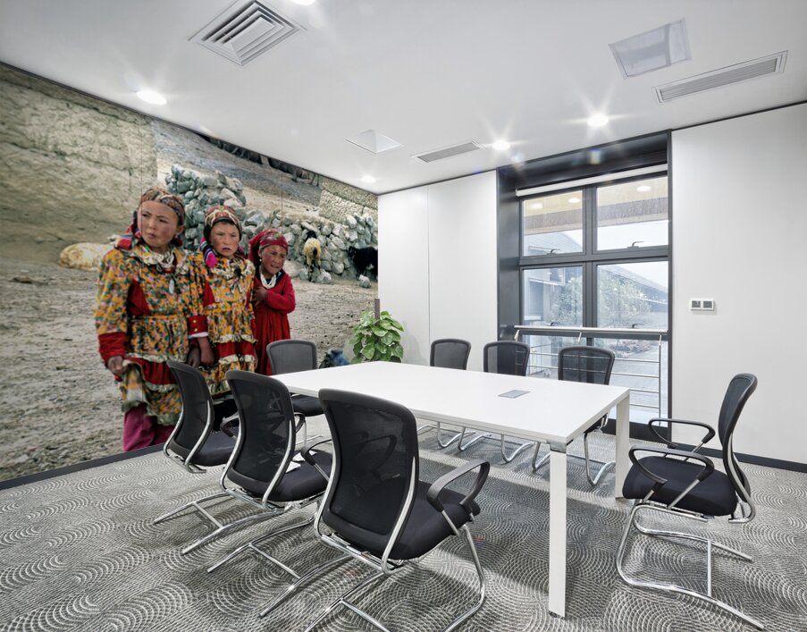 Village children in Uzbekistan enjoy their day outside Wall Printing