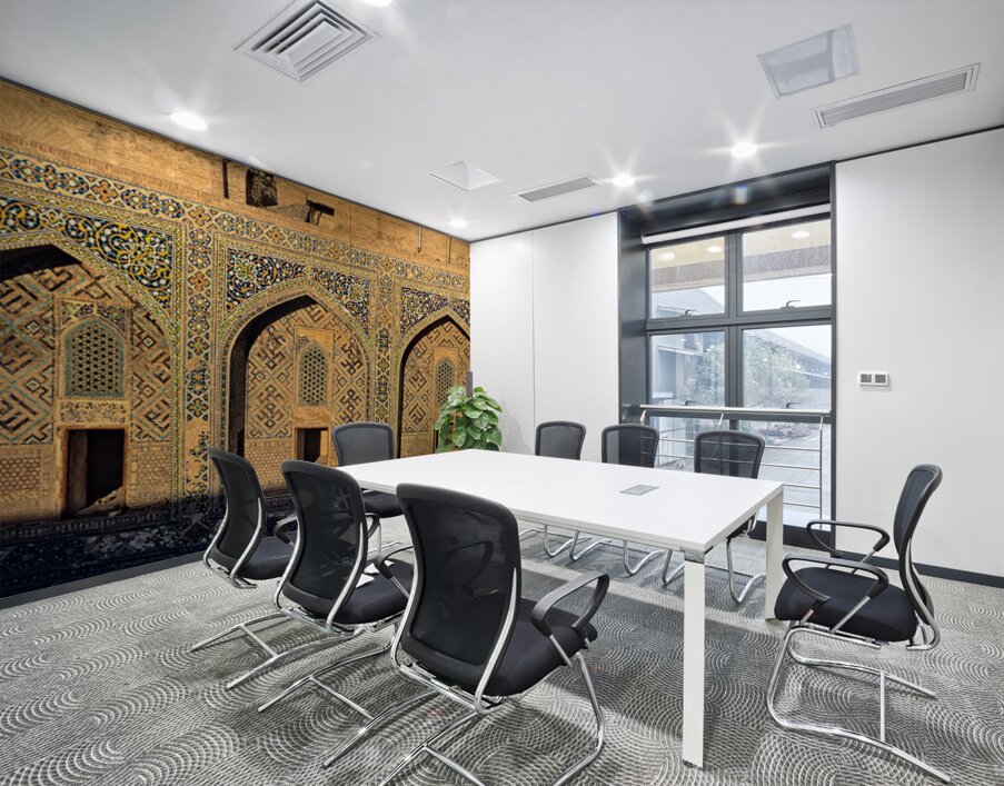 Madrasa architecture in Samarkand shows detailed design work Wall Printing