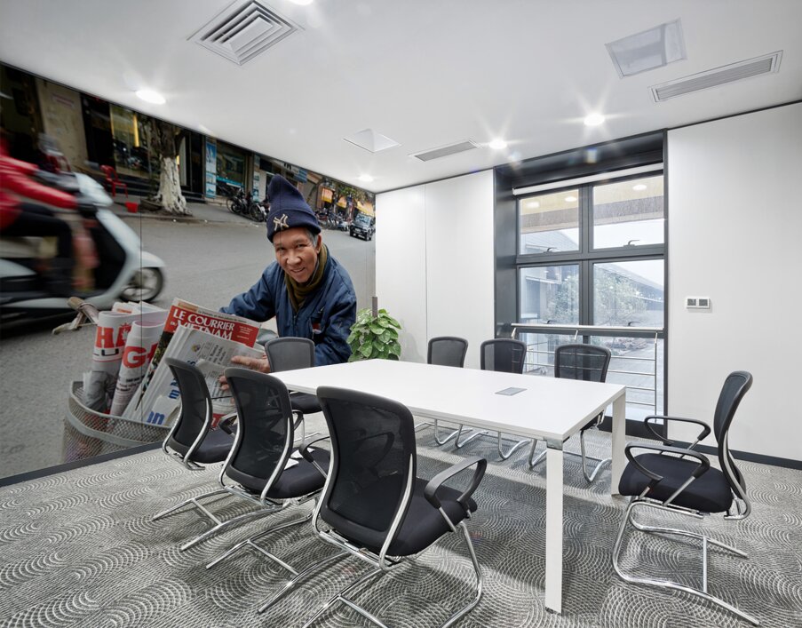 Man selling newspapers in Ho Chi Minh City Wall Printing
