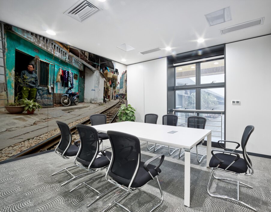 Locals near train tracks in Ho Chi Minh City Vietnam Wall Printing