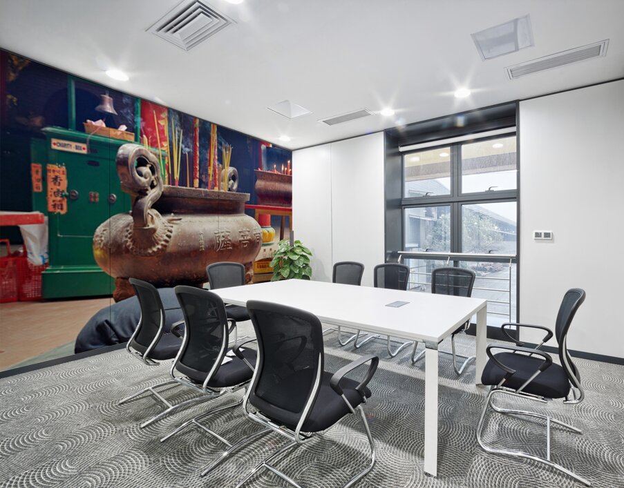 Man praying at a shrine in Ho Chi Minh City Vietnam Wall Printing
