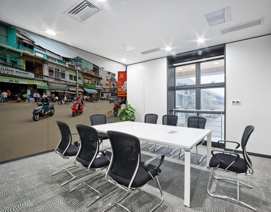 Busy streets of Ho Chi Minh City in Saigon during the day Wall Printing