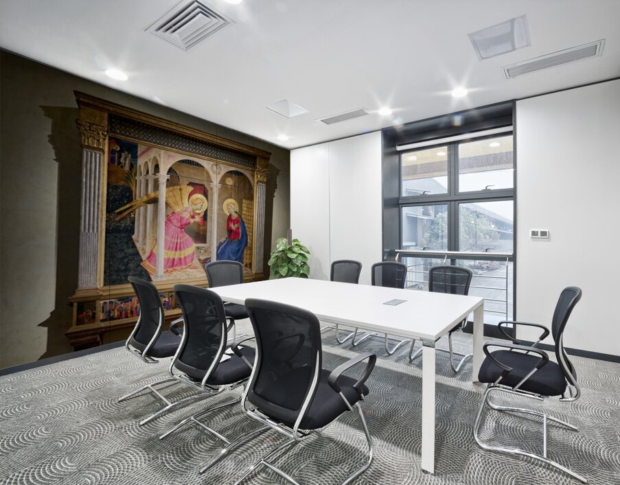 Cortona altarpiece by Angelico depicts the Annunciation Wall Printing