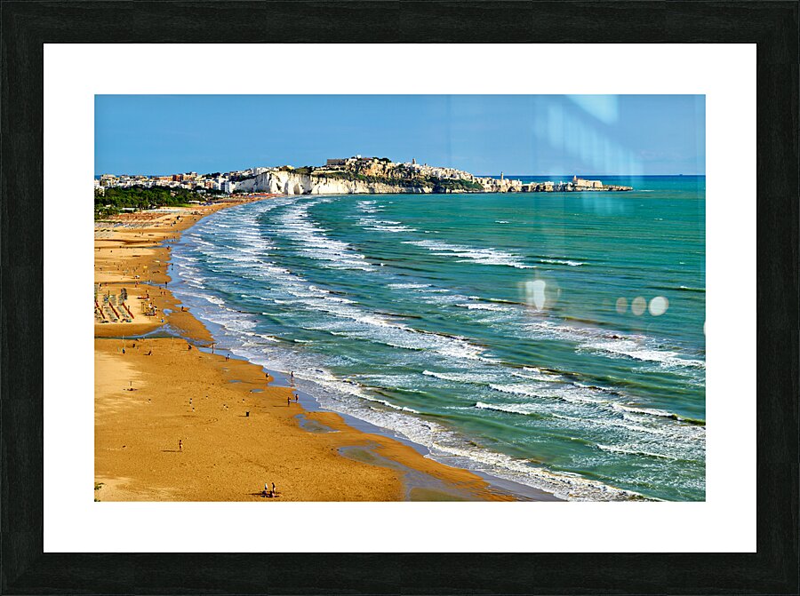 Vieste Gargano. Apulia Puglia Italy. The beach Picture Frame print
