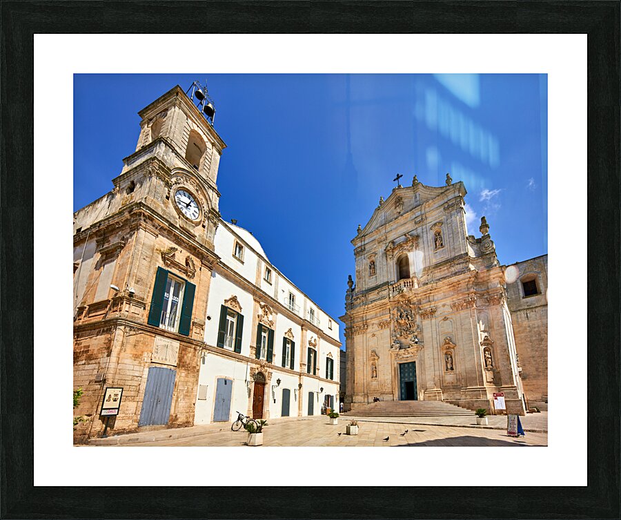 Apulia Puglia Italy. Martina Franca. Piazza Plebiscito and the Cathedral. Basilica S. Martino Picture Frame print