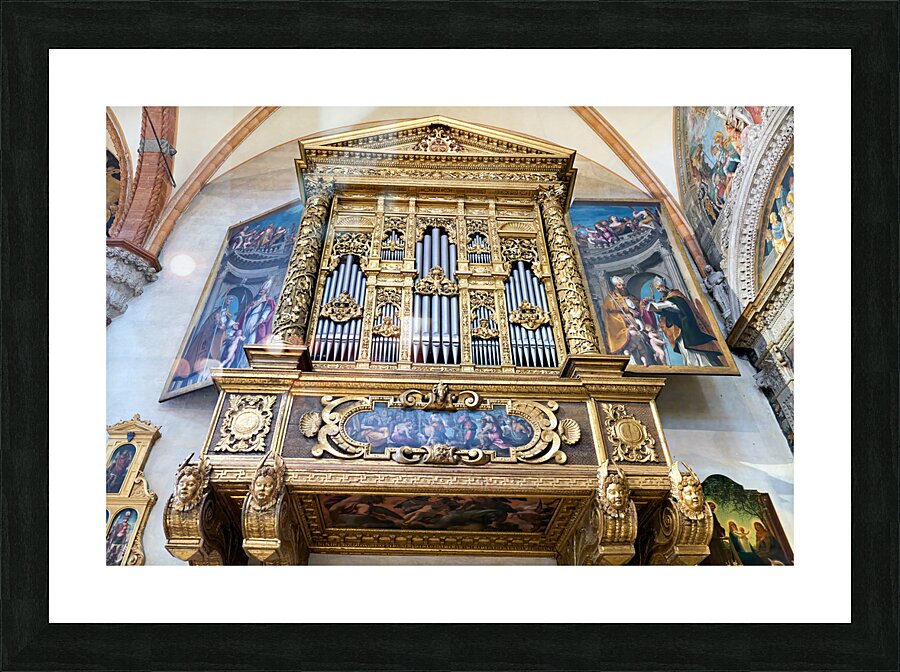 Verona Veneto Italy. Verona Cathedral Duomo di Verona. The organ Picture Frame print