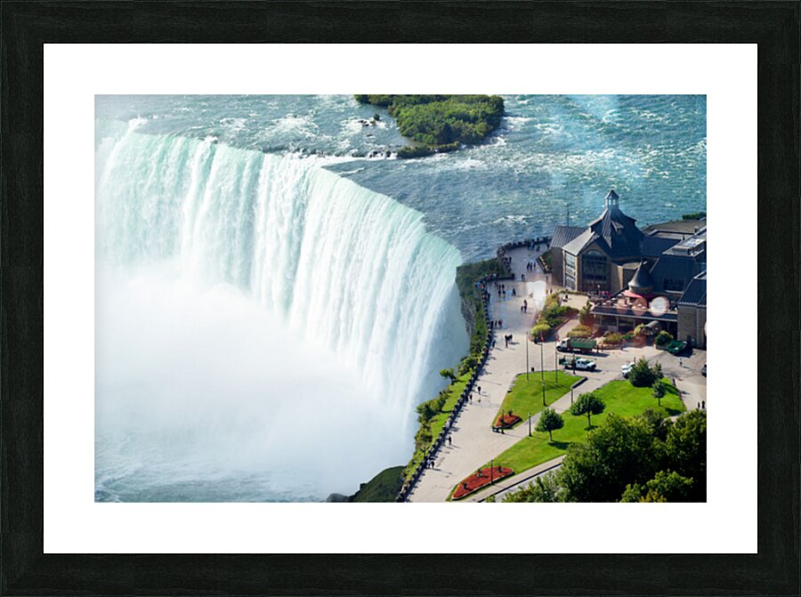 Iconic Niagara Falls viewing platform and visitor center. Picture Frame print