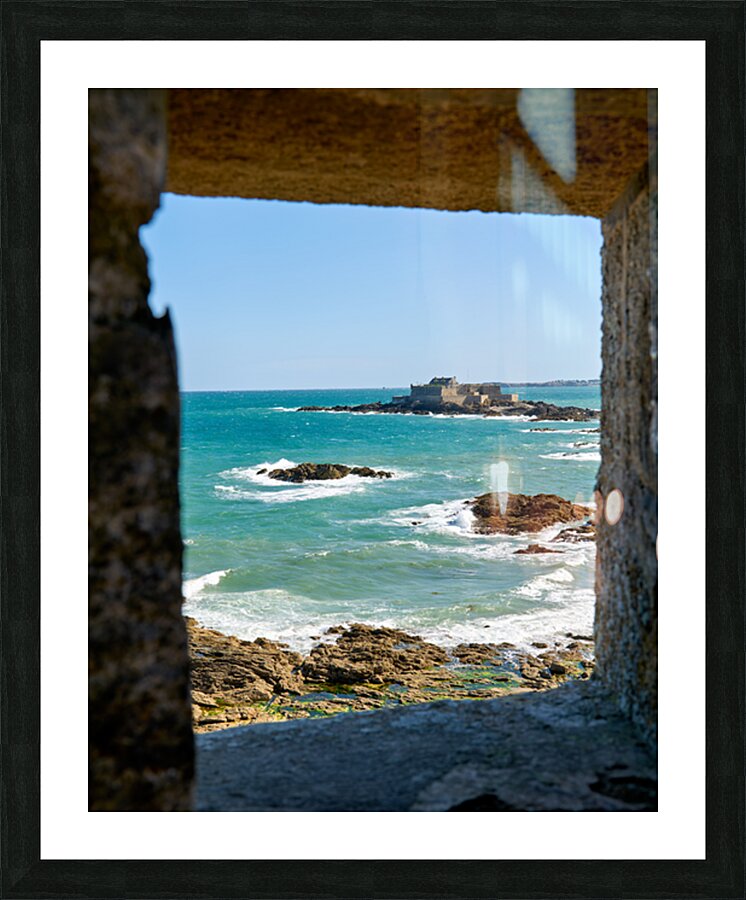 View of Fort National in Saint Malo Brittany France by the sea Picture Frame print