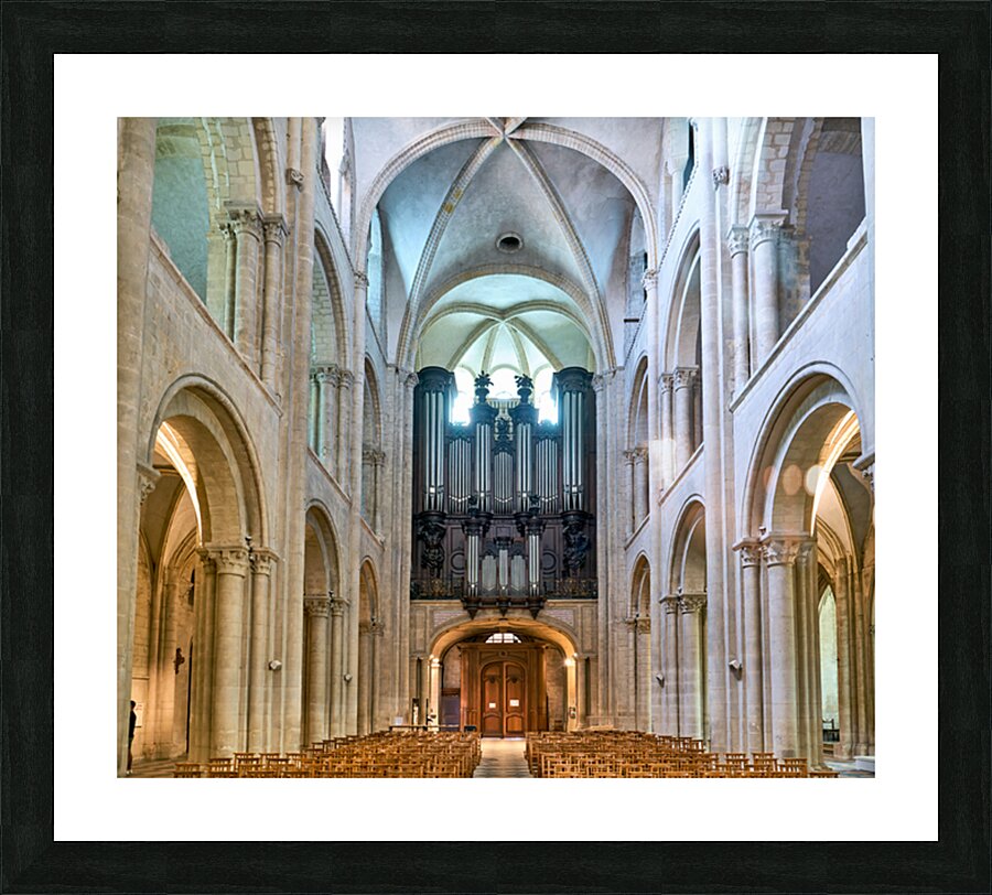 Pipe organ inside Abbey of Saint Etienne in Caen Normandy Picture Frame print