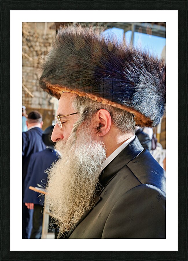 Orthodox Jews pray at the Wailing Wall in Jerusalem Israel Picture Frame print