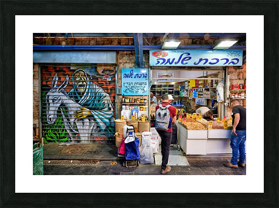 Market scene in Mahane Yehuda Market Jerusalem Israel Picture Frame print