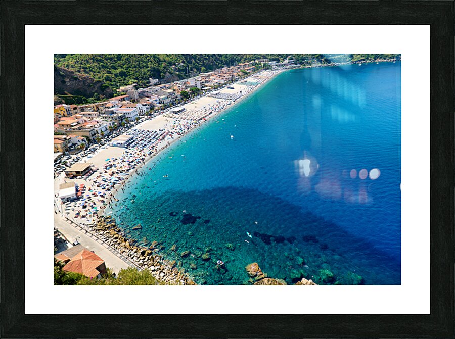 Leisure time at Marina Grande beach in Scilla Calabria Italy Picture Frame print
