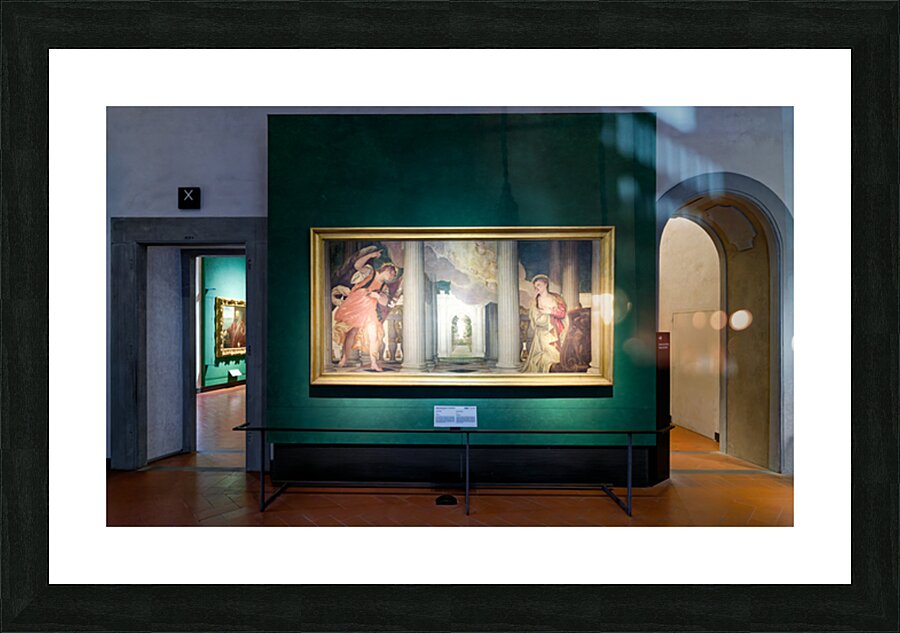 Artwork display in Uffizi Gallery featuring Veroneses Annunciat Picture Frame print