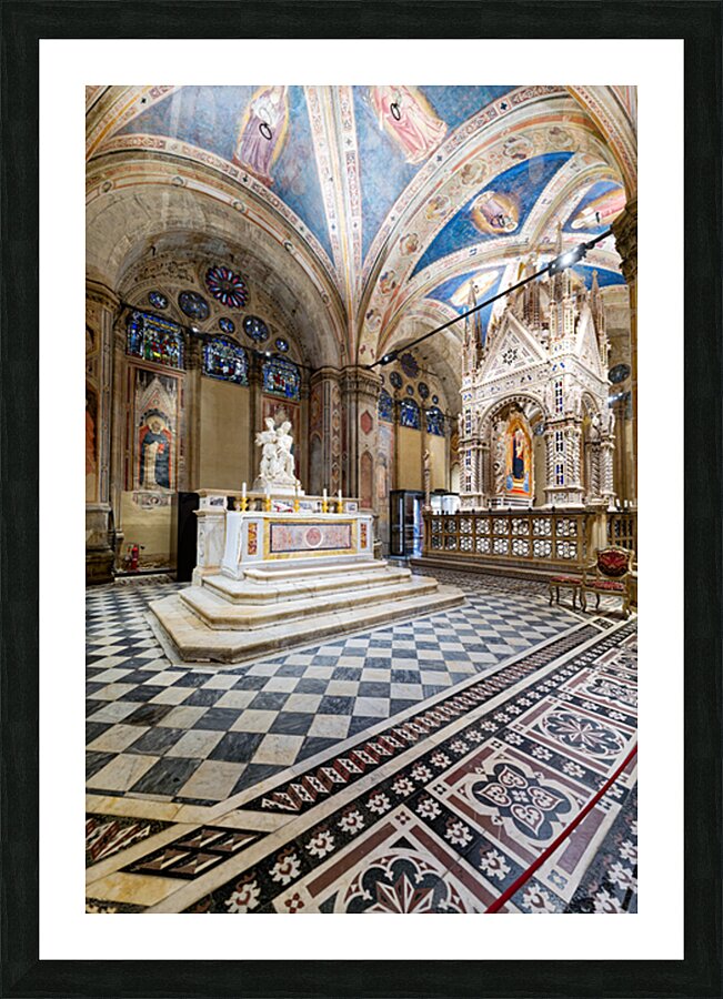 Orsanmichele gothic church interior in Florence Tuscany Italy Picture Frame print