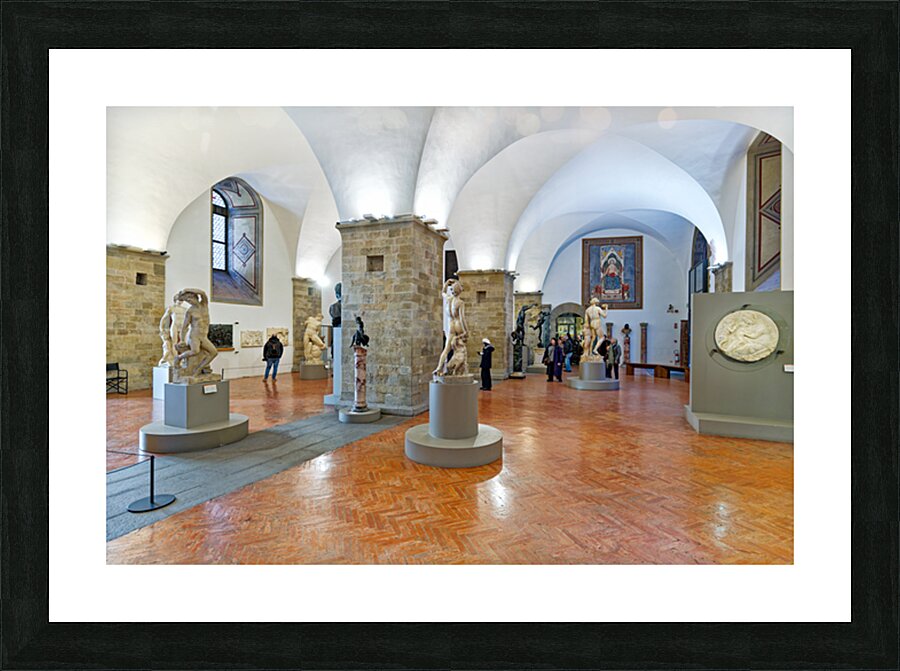 View of classic sculptures at Museo Nazionale del Bargello museu Picture Frame print