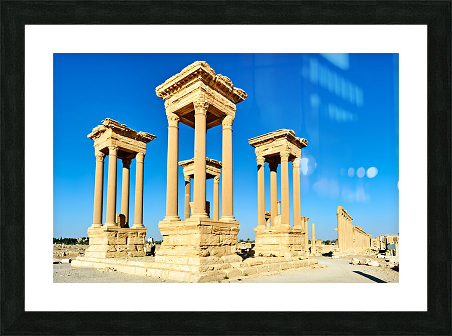 Tetrapylon structure in the ancient city of Palmyra in Syria Picture Frame print