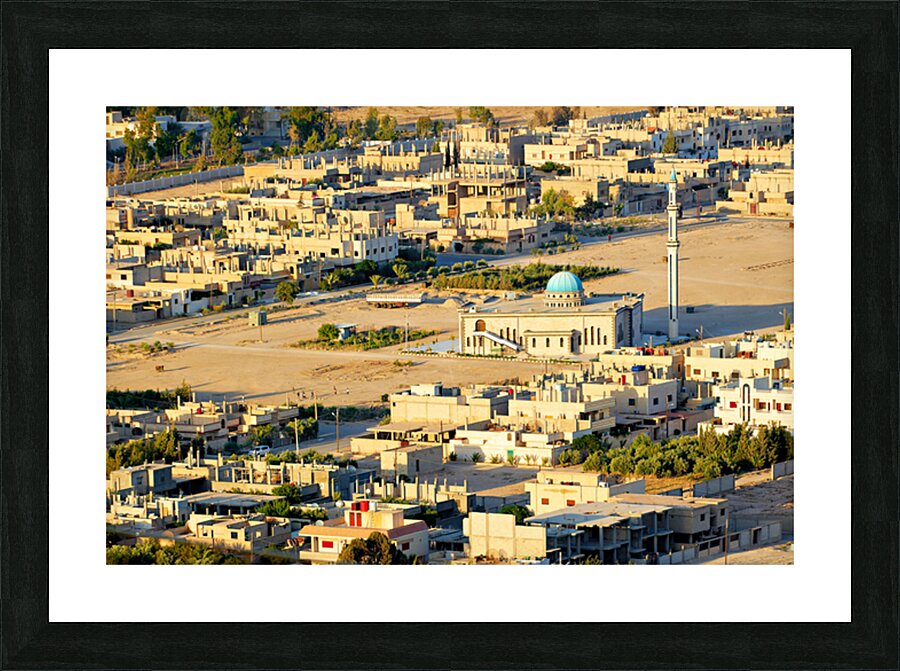 Aerial view shows Palmyra new city in Syria from above Picture Frame print